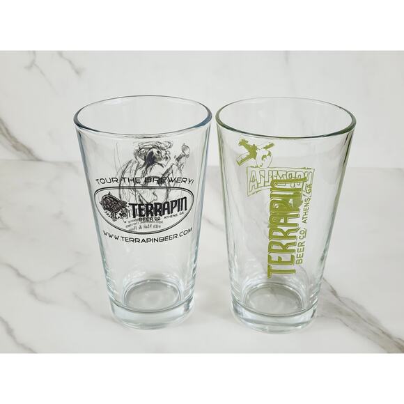 Terrapin Hopzilla Ale Pint Beer Clear Glass Tumbler 16oz Brewery 5 3/4" x2 - Picture 1 of 15